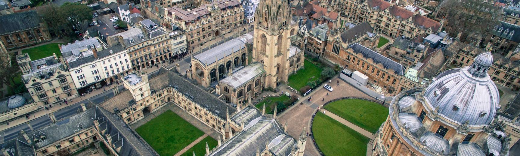 Aerial view of central Oxford