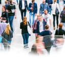 A crowd of people in the street