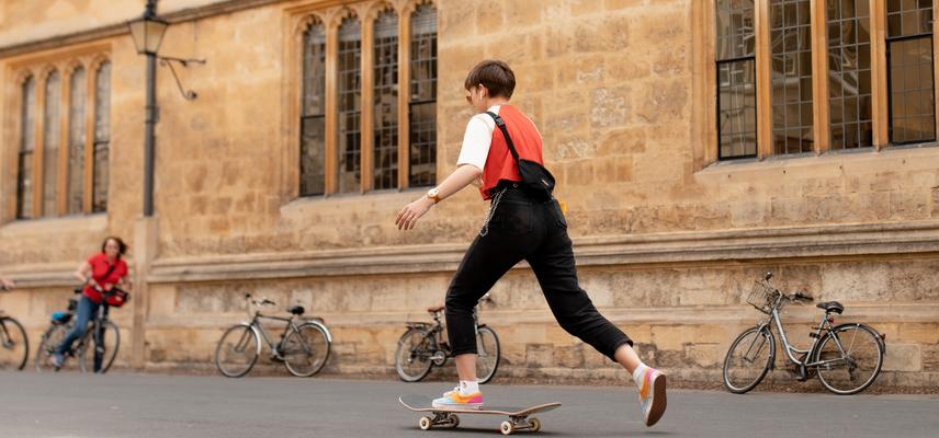 Female skateboarder in Oxford