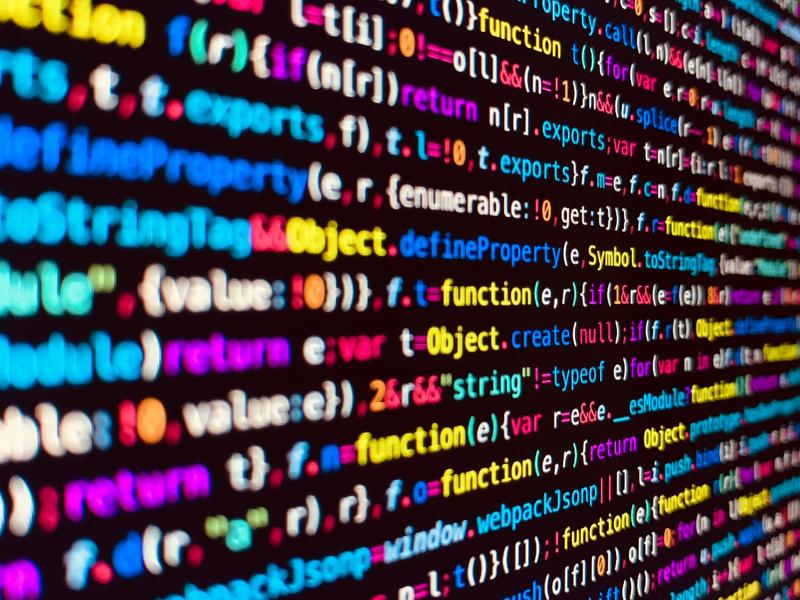Code on a screen