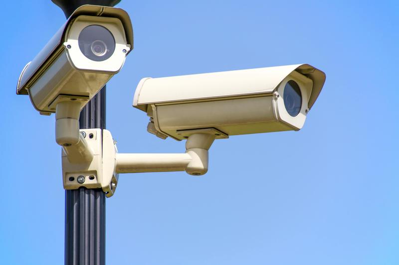 Image of two security cameras 