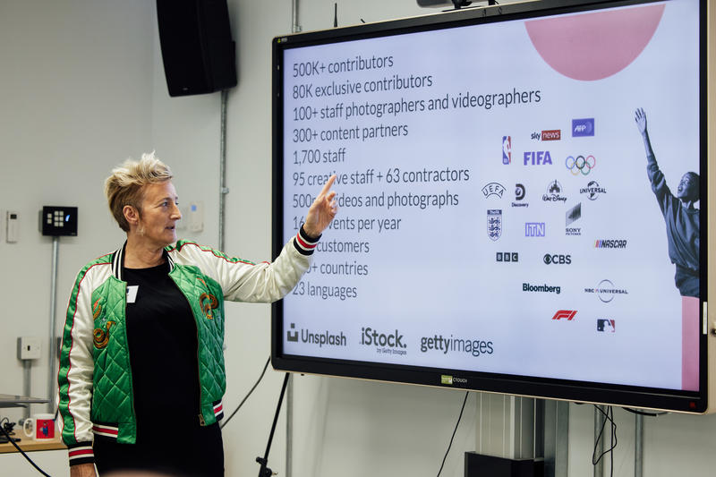 Image of speaker from industry collaboration workshop