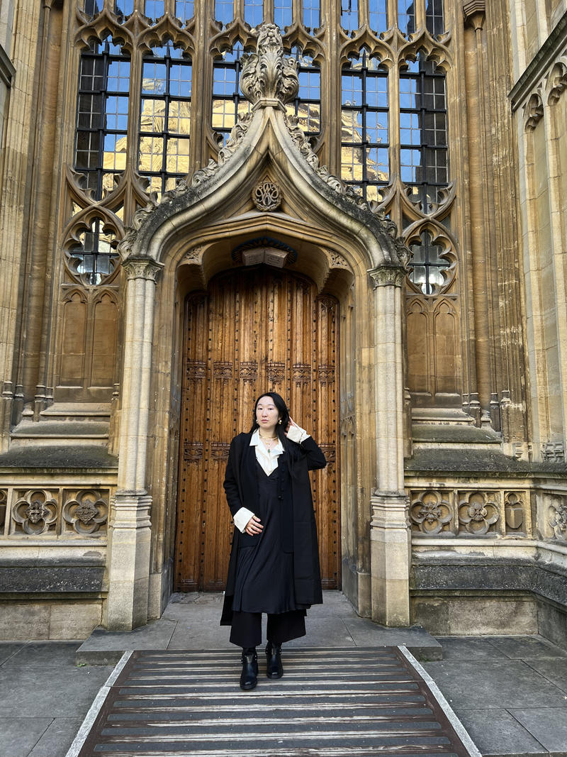 Linda Cheng photographed outside of the Sheldonian Theatre 
