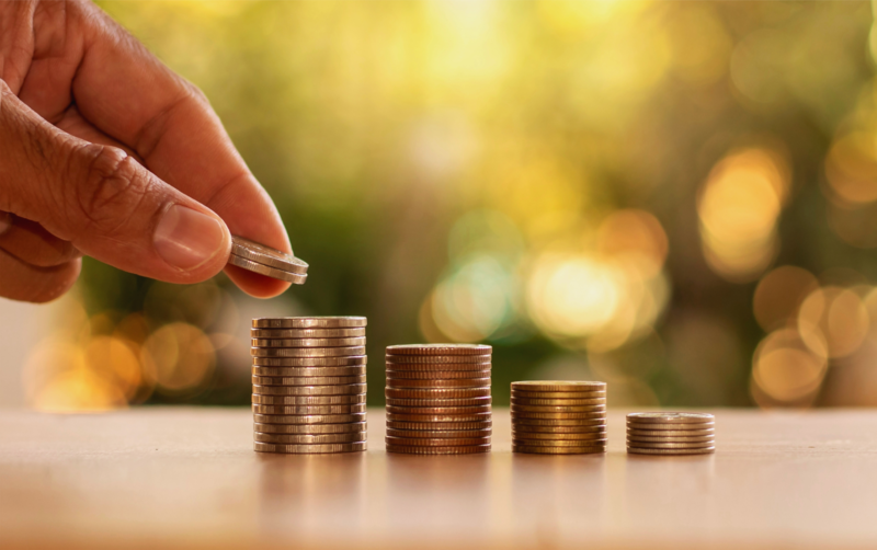 Image of four piles of coins