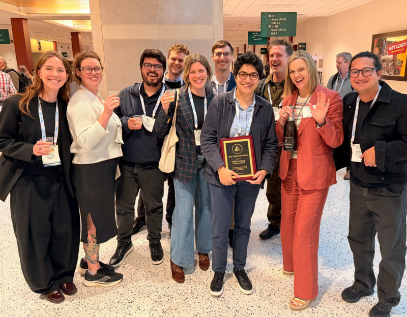 Image of Professor Ridhi Kashyap and colleagues after receiving the award