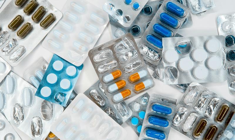 Image of various pharmaceuticals in packets 
