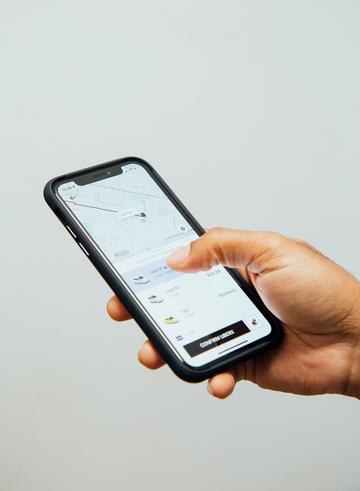 iPhone showing Uber journey