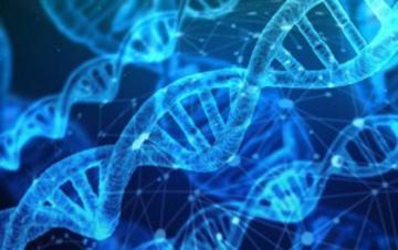 DNA strand in blue