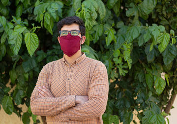 A man wearing a face mask