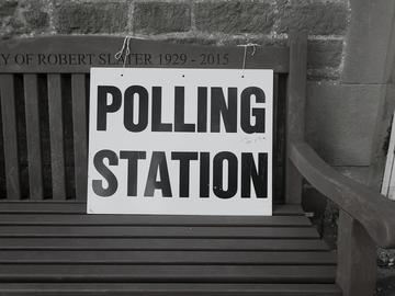 Polling station sign