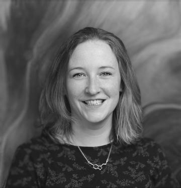 Black & white image of Laura O'Mahony