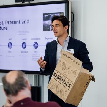 Image of speaker from industry collaboration workshop