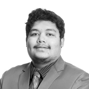 Black & white image of Anupam Roy