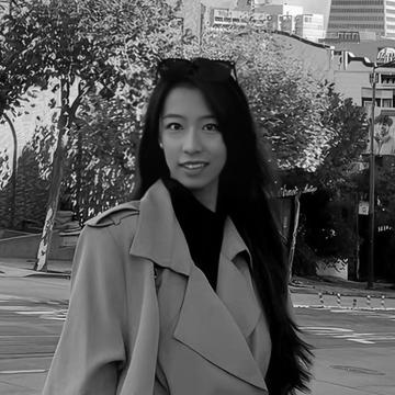 Black and white image of Yuanmei Dong