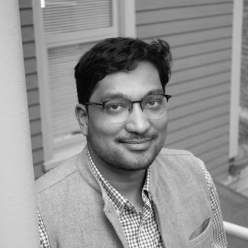 Black & white image of Aashish Gupta