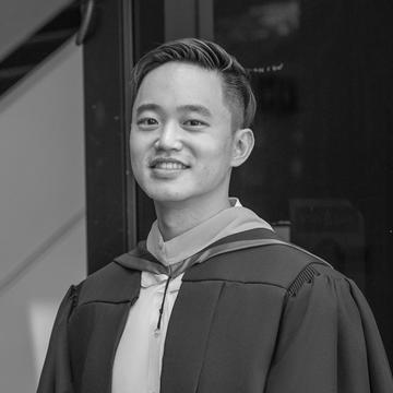 Black & white image of Zerui Tian