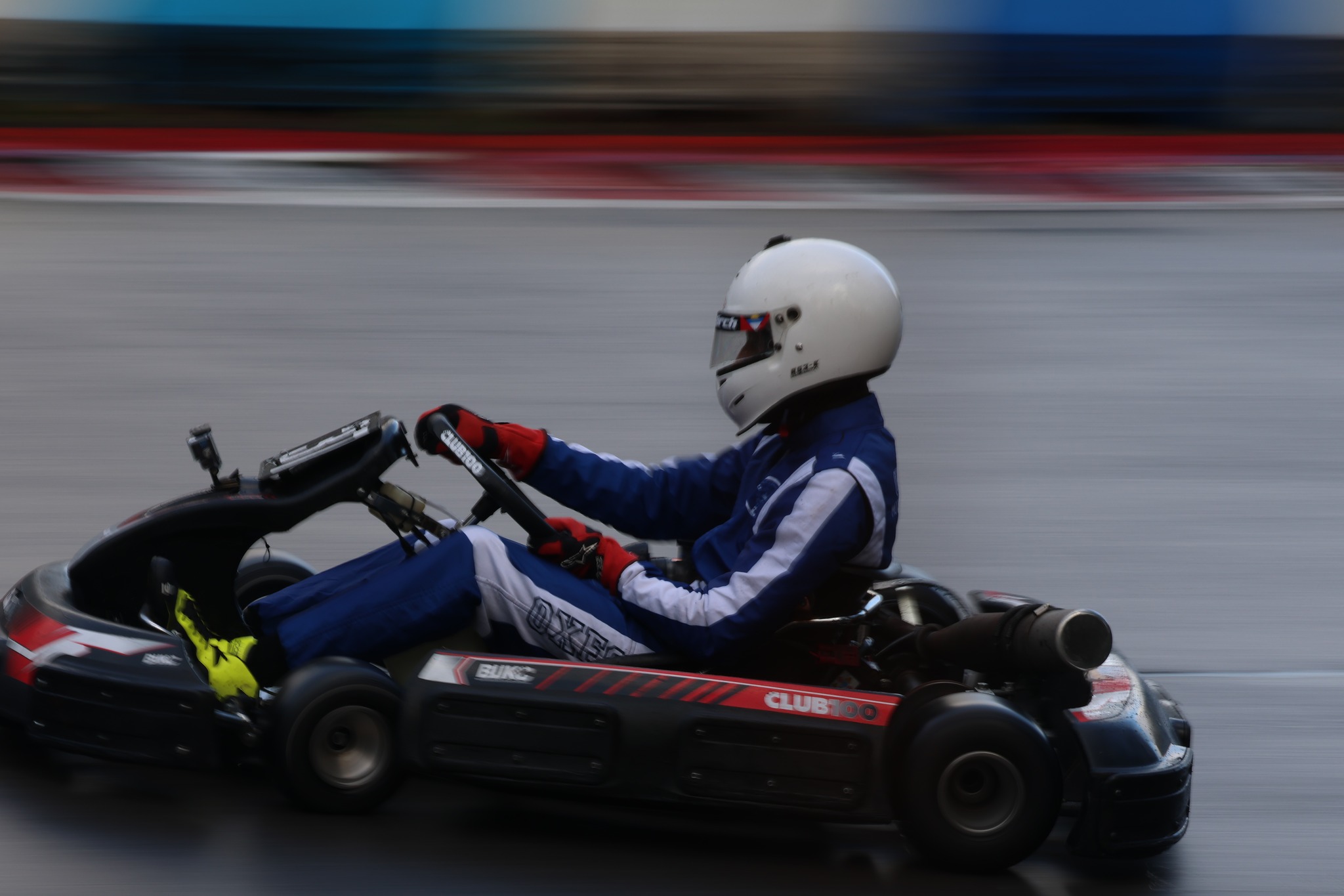Image of Sam Birch while race karting
