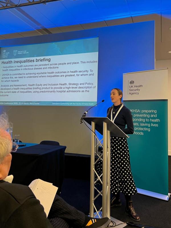 Image of Megan Scott at the UKHSA Conference 2025