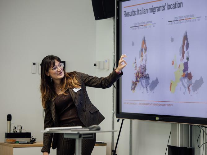 Image of speaker from industry collaboration workshop