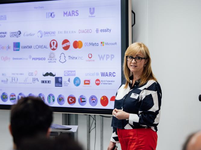 Image of speaker from industry collaboration workshop