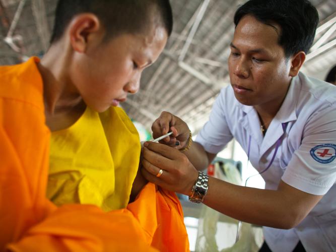 Image of boy receiving a vaccination 
