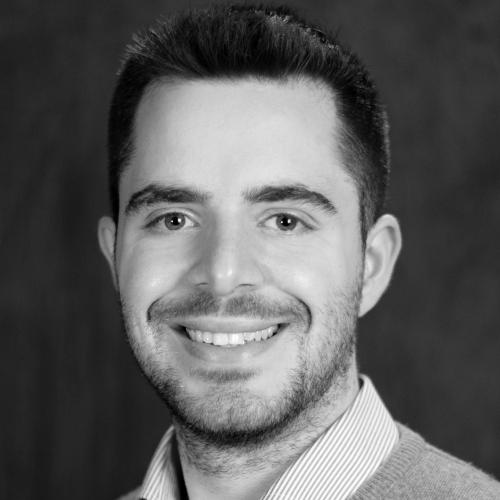 Black and white image of Luca Badolato