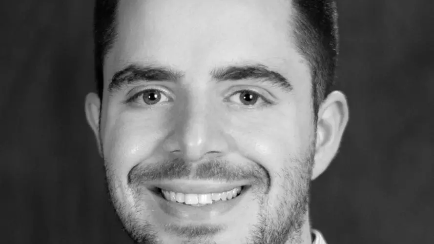 Black and white image of Luca Badolato