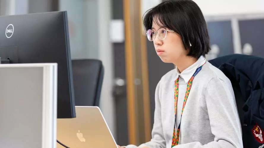 Image of a student working in the Department