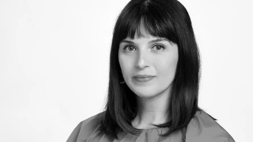 Black and white image of Martina Baradel