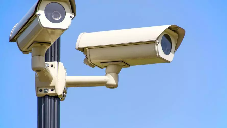 Image of two security cameras 
