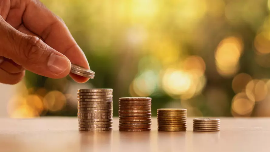 Image of four piles of coins