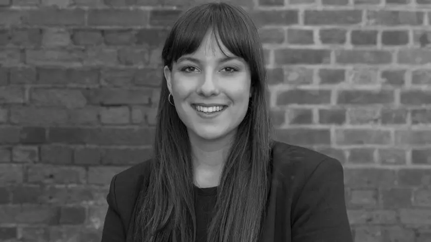 Black and white image of Emma Somas