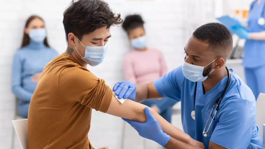 A person receiving an injection