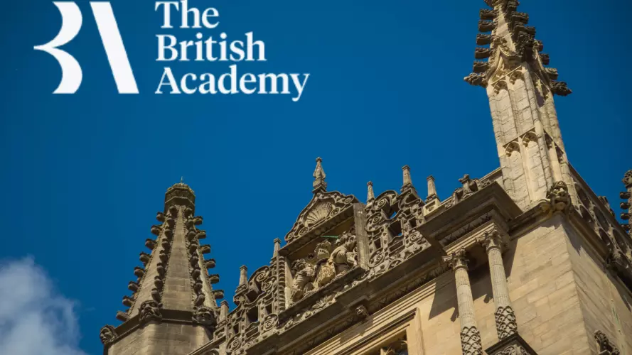 Image of the Bodleian Library with British Academy logo 