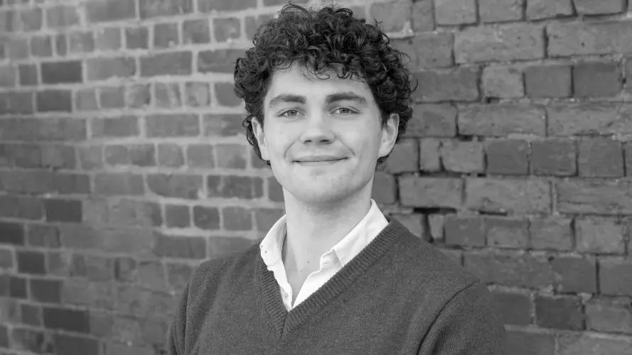 Black and white image of Jorrit