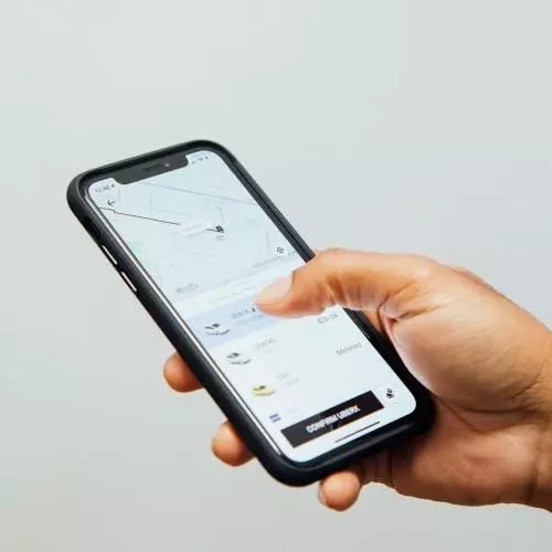 iPhone showing Uber journey
