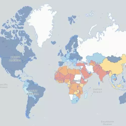 Map showing digital gender inequalities, taken from the Digital Gender Gaps website