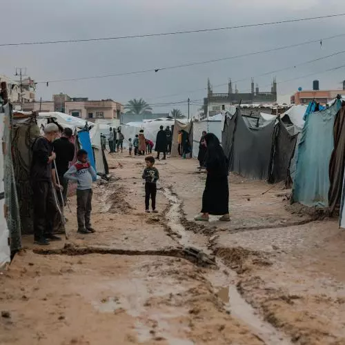 Image of a refugee camp in Gaza