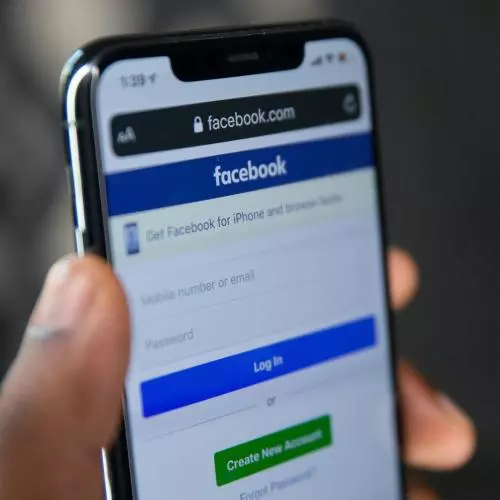 Image of the Facebook log-in screen on a mobile phone