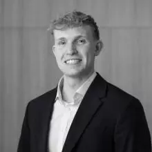 Black & white image of Ross Harrison