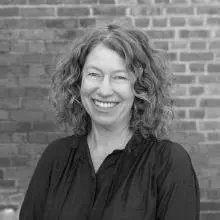 Black and white image of Heather Hamill