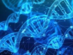 DNA strand in blue