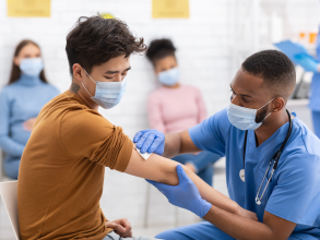 A person receiving an injection