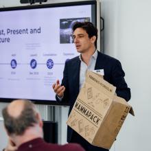 Image of speaker from industry collaboration workshop