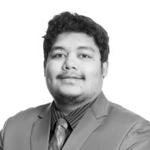 Black & white image of Anupam Roy