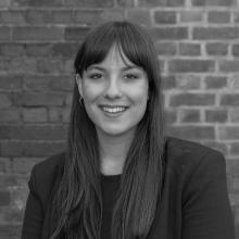 Black and white image of Emma Somas
