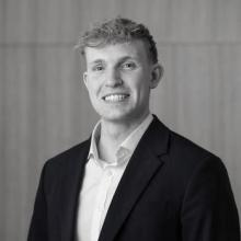 Black & white image of Ross Harrison
