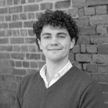 Black and white image of Jorrit