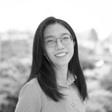 Black & white image of Yuqi Liang