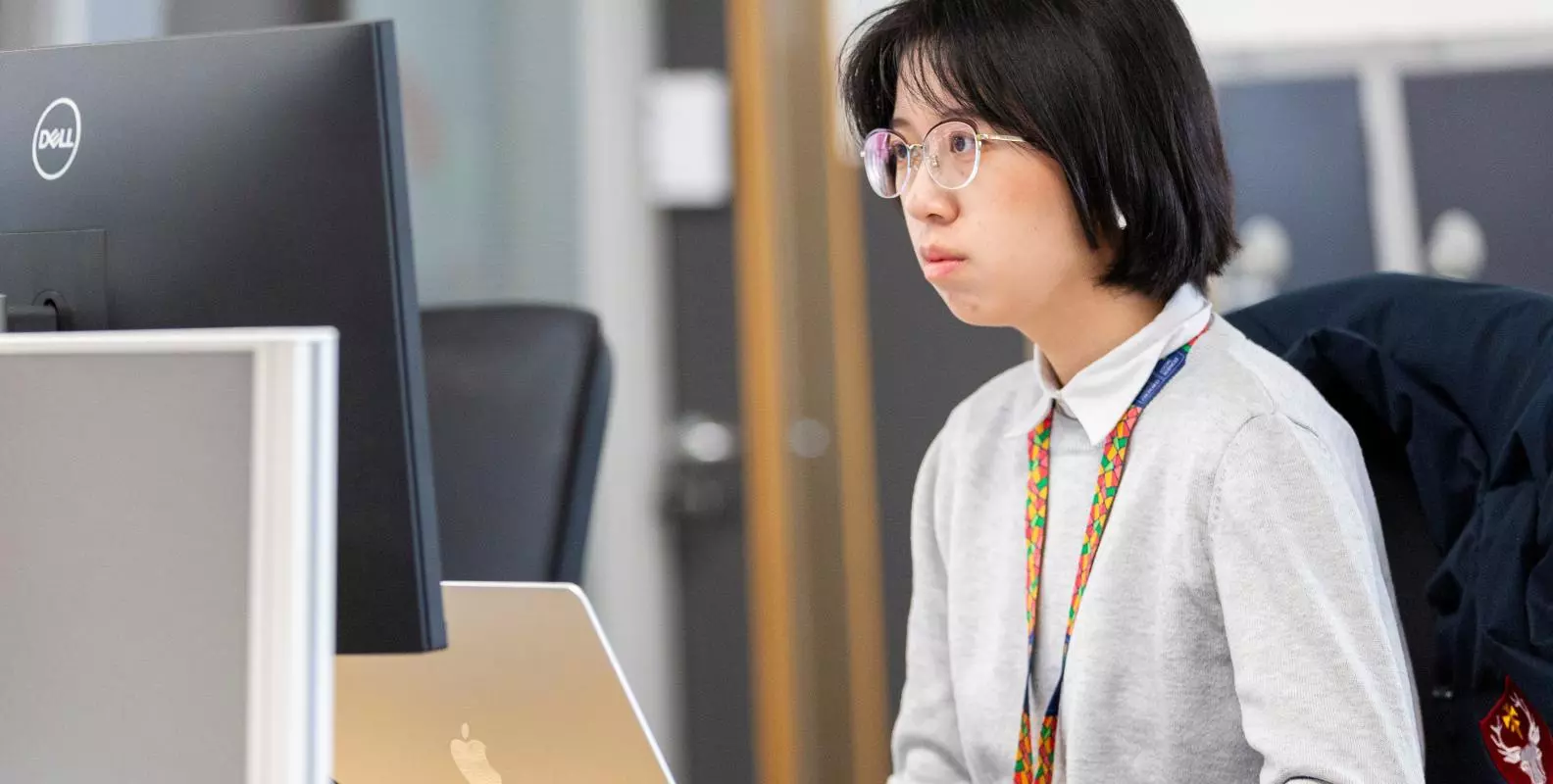Image of a student working in the Department